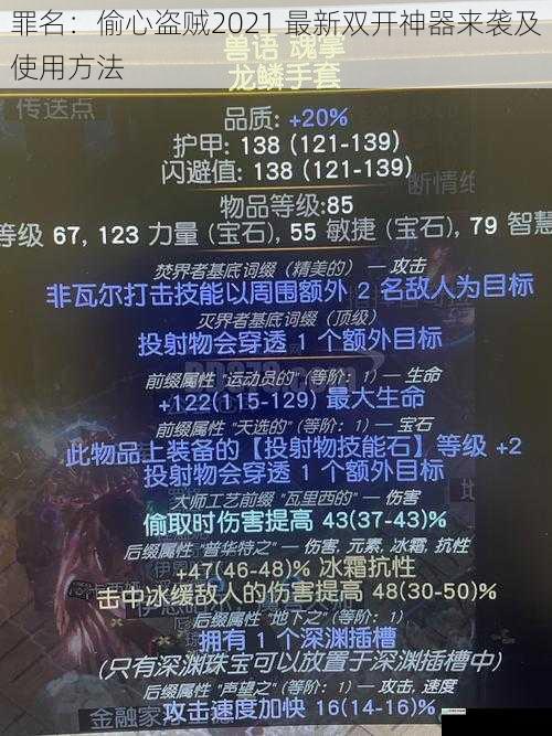 罪名：偷心盗贼2021 最新双开神器来袭及使用方法