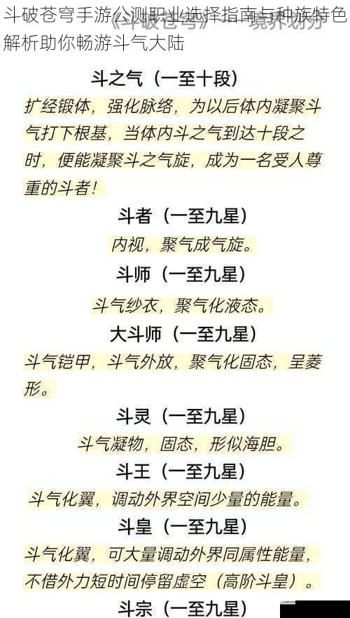 斗破苍穹手游公测职业选择指南与种族特色解析助你畅游斗气大陆