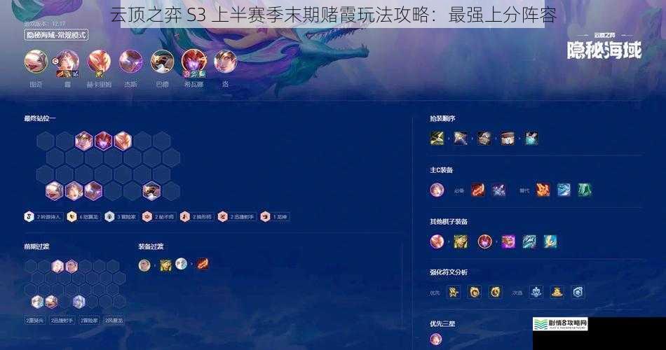 云顶之弈 S3 上半赛季末期赌霞玩法攻略：最强上分阵容