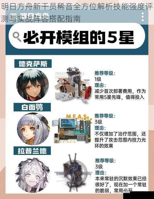 明日方舟新干员稀音全方位解析技能强度评测与实战阵容搭配指南