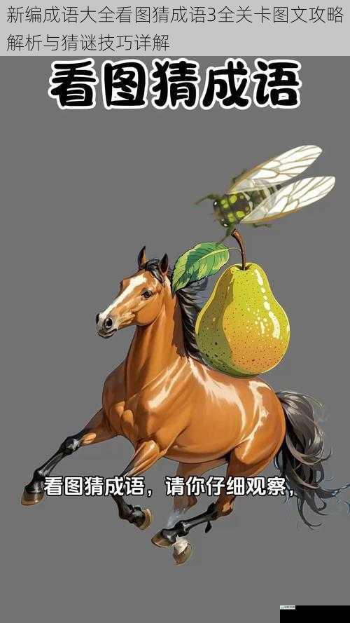 新编成语大全看图猜成语3全关卡图文攻略解析与猜谜技巧详解