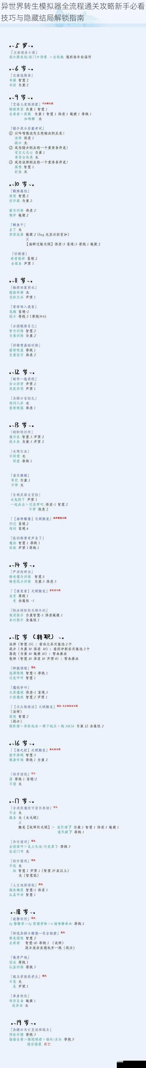 异世界转生模拟器全流程通关攻略新手必看技巧与隐藏结局解锁指南