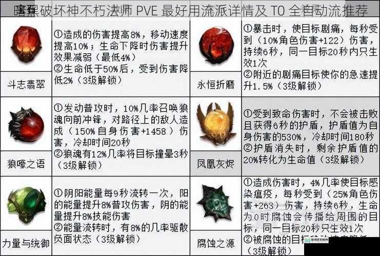 暗黑破坏神不朽法师 PVE 最好用流派详情及 T0 全自动流推荐