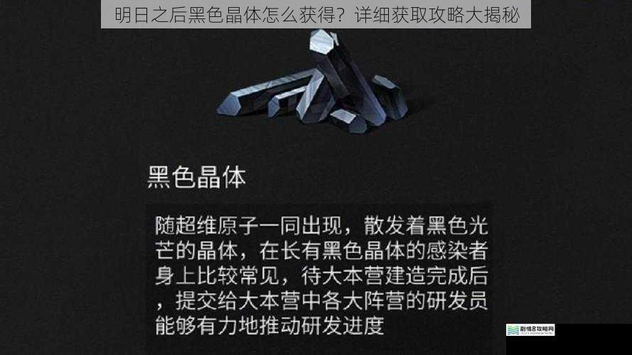 明日之后黑色晶体怎么获得？详细获取攻略大揭秘