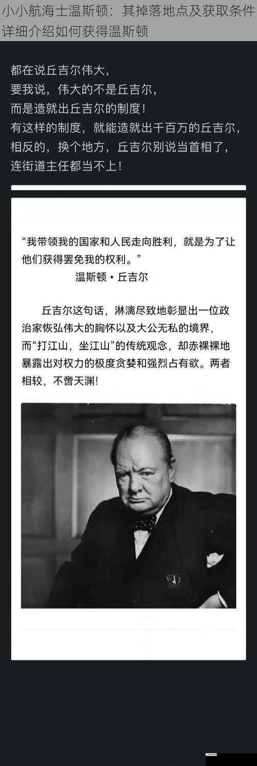 小小航海士温斯顿：其掉落地点及获取条件详细介绍如何获得温斯顿