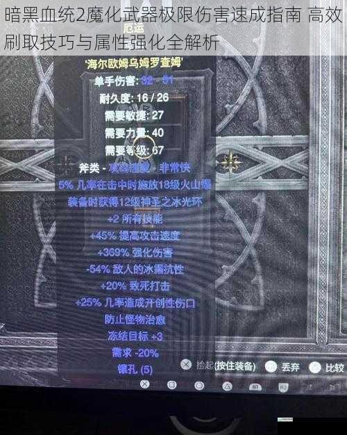 暗黑血统2魔化武器极限伤害速成指南 高效刷取技巧与属性强化全解析