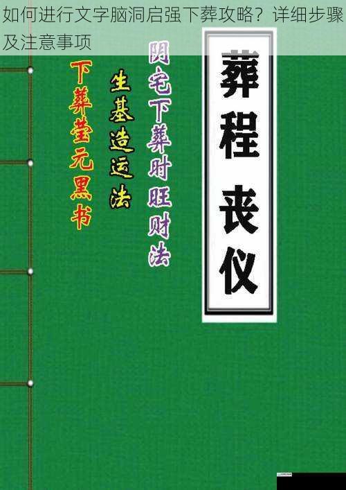 如何进行文字脑洞启强下葬攻略？详细步骤及注意事项