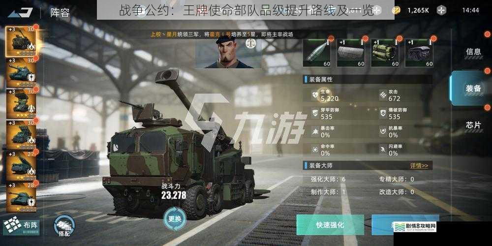 战争公约：王牌使命部队品级提升路线及一览