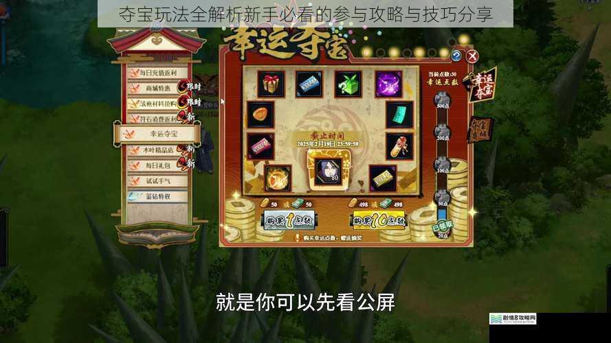 夺宝玩法全解析新手必看的参与攻略与技巧分享