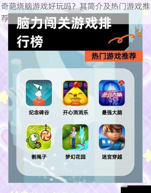 奇葩烧脑游戏好玩吗？其简介及热门游戏推荐