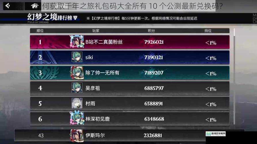 如何获取千年之旅礼包码大全所有 10 个公测最新兑换码？