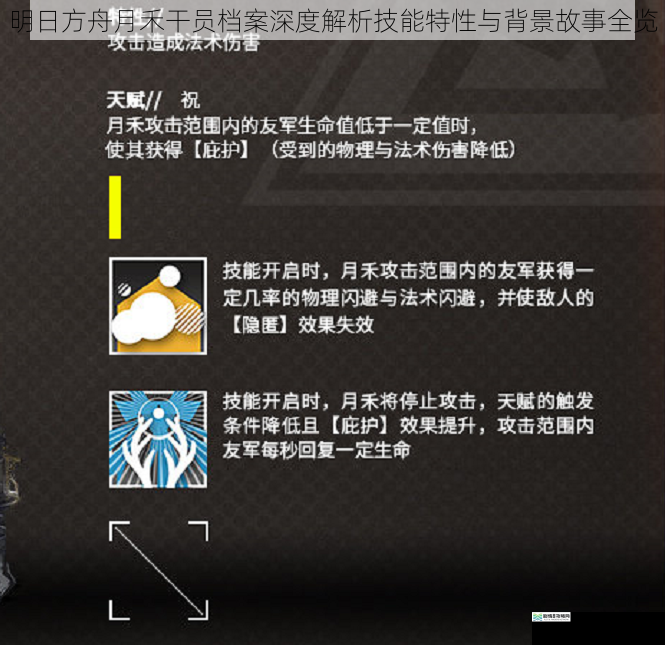 明日方舟月禾干员档案深度解析技能特性与背景故事全览